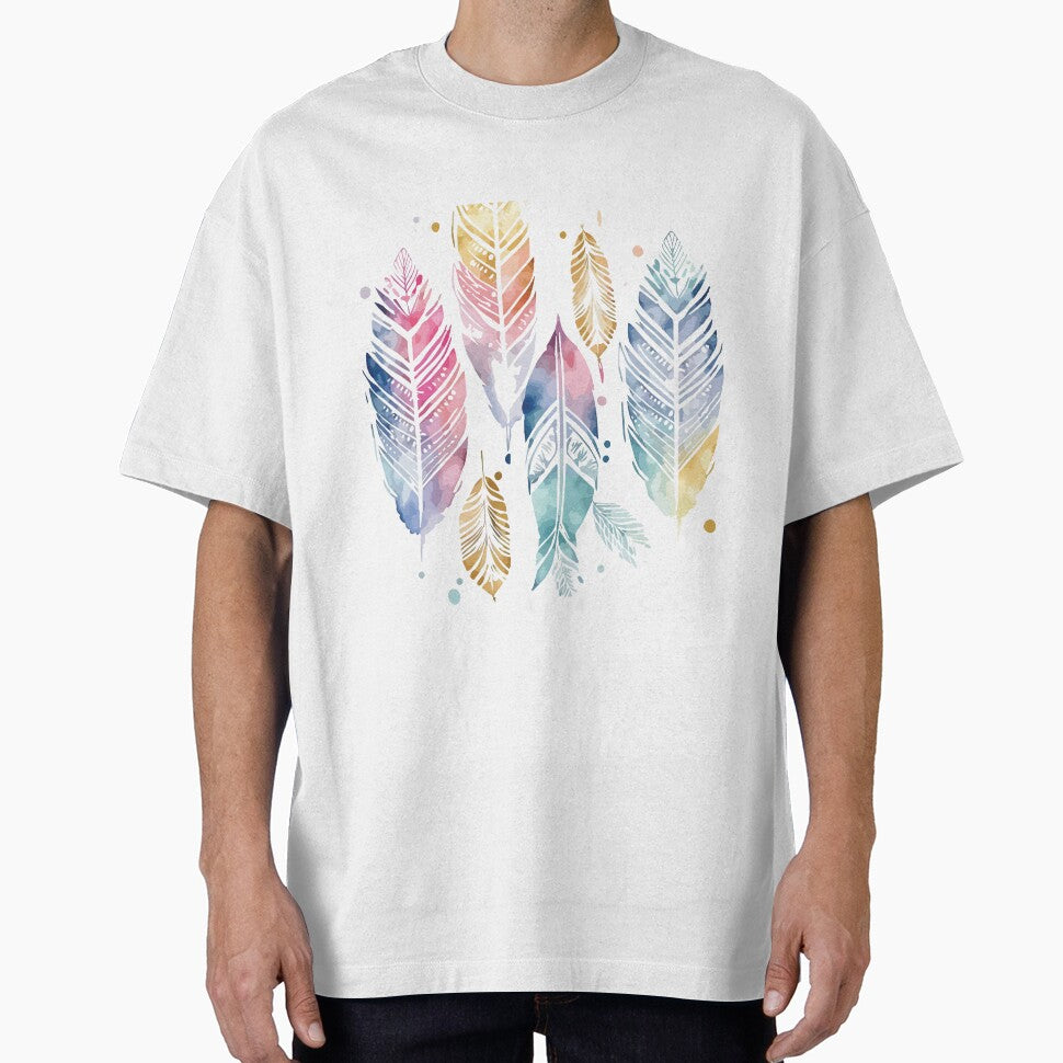 A Delicate Pastel Feathers Watercolor - Boho Chic Patterns by GVRDesign