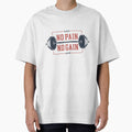Vintage No Pain No Gain Gym Motivation - Retro Barbell Fitness Design by Shopchid