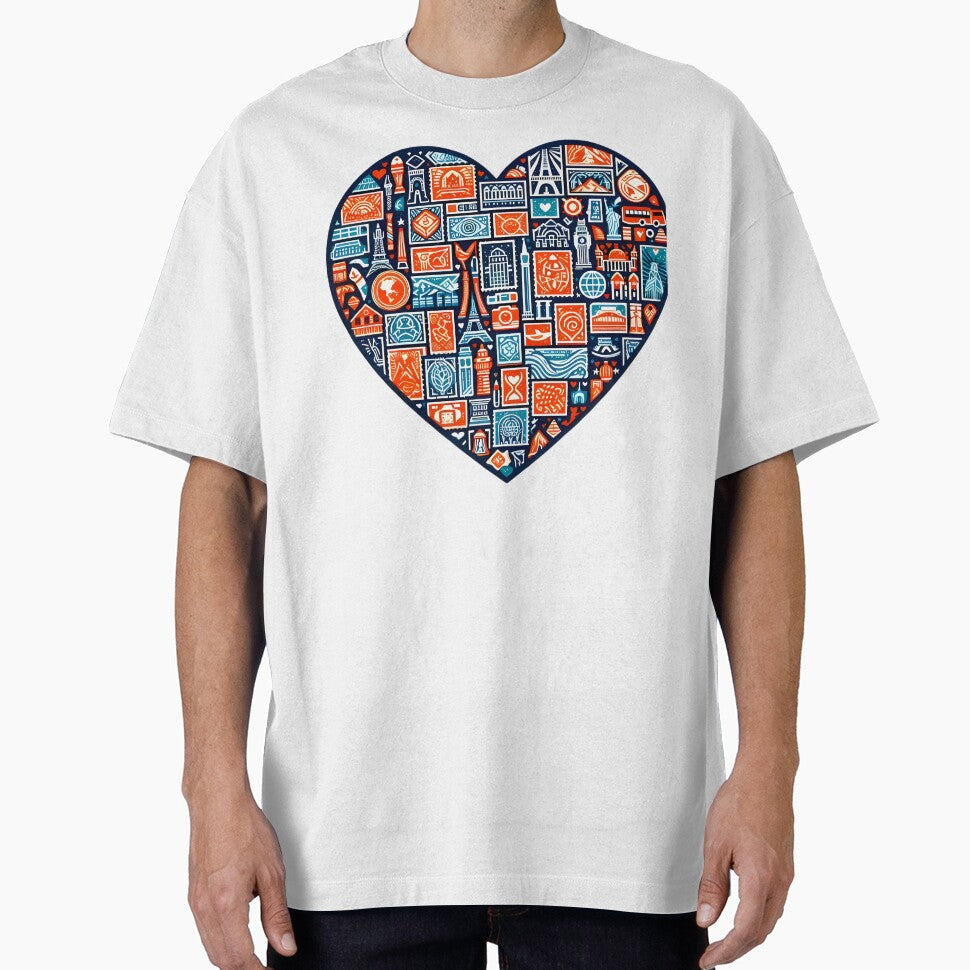 Travel Heart World Landmarks Wanderlust Icon Design by DrawDrip