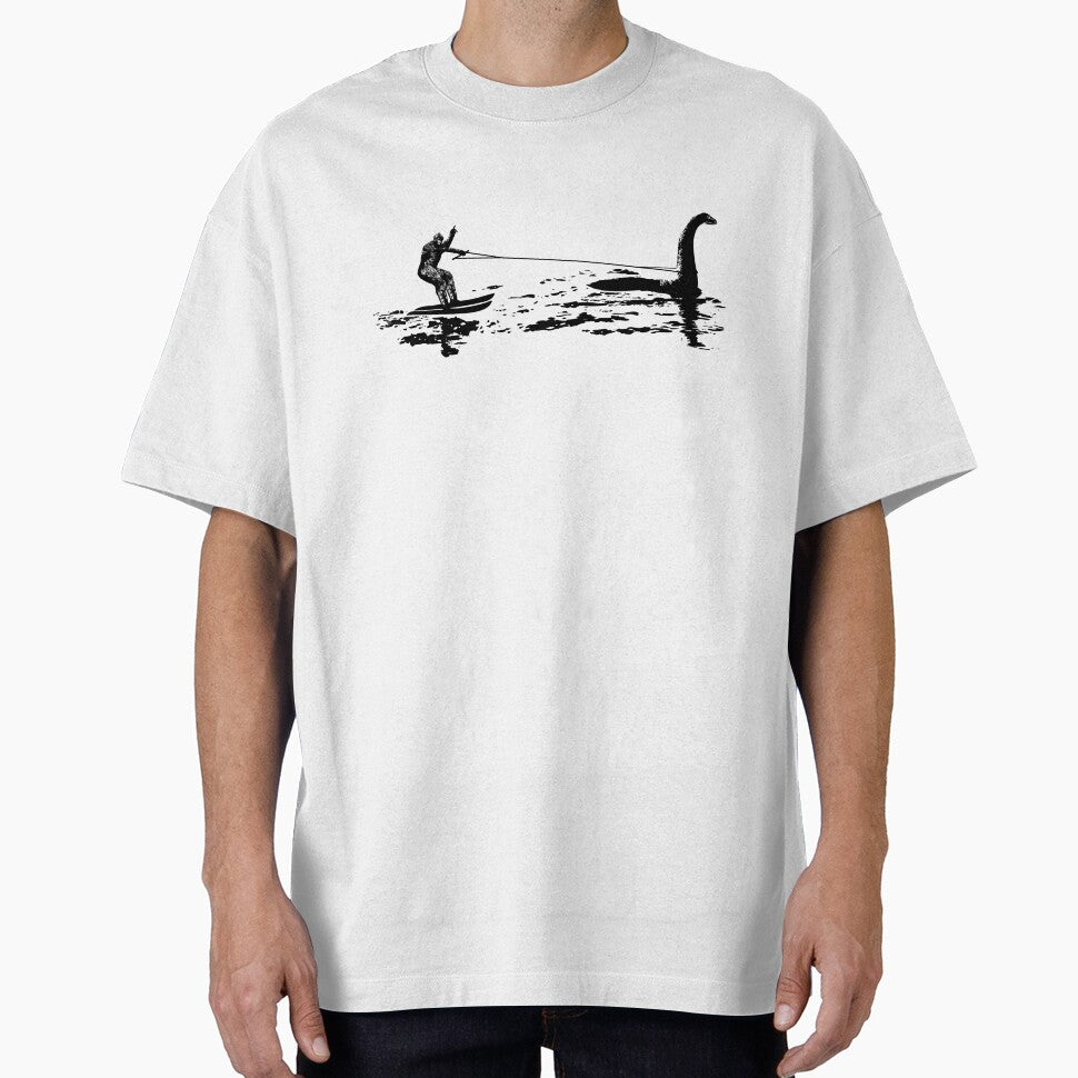 Bigfoot Waterskiing Behind Nessie The Loch Ness Monster by scooterbaby