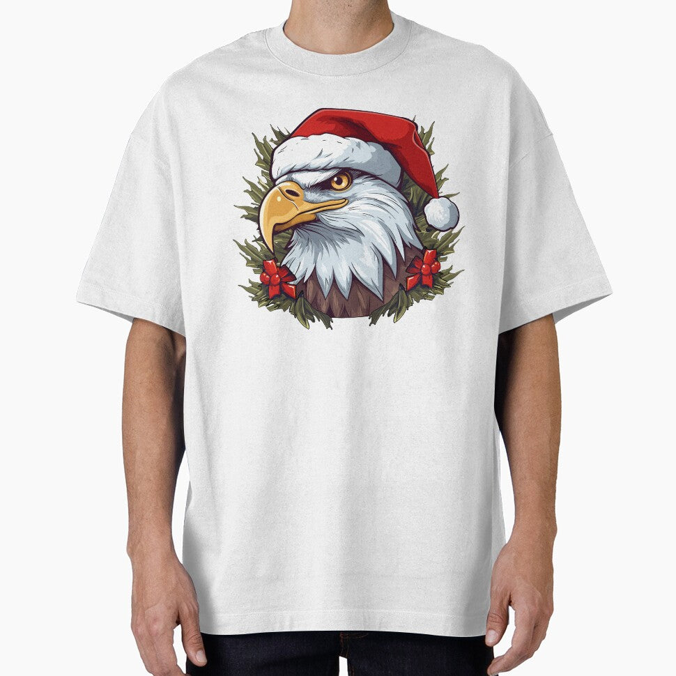 Adorable Christmas Eagle donning a Santa Claus hat by MOA-trends