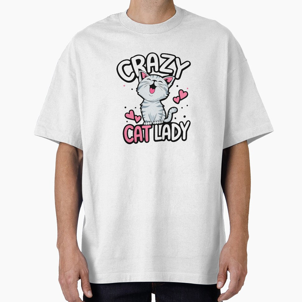 Crazy Cat Lady Cute Gray Cat Lover Design by DavidTeeStudio