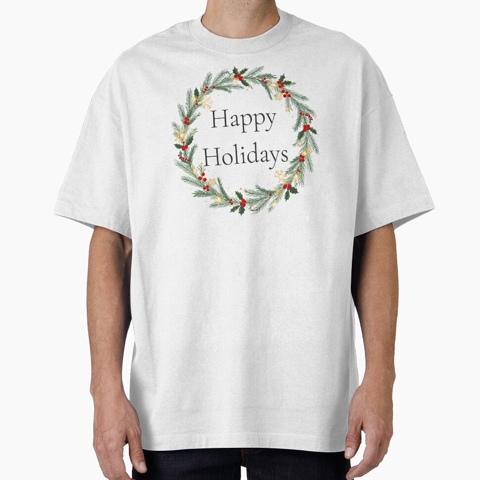 Happy Holidays Wreath – Festive Christmas Ornament Design 2025 by Punnyverse