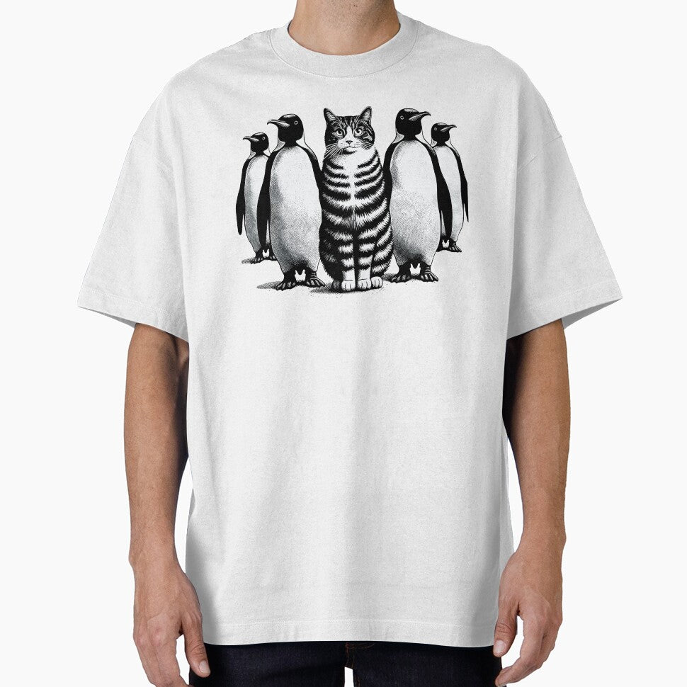 Unexpected Retro Penguins Cat Funny Cat by KsuAnn