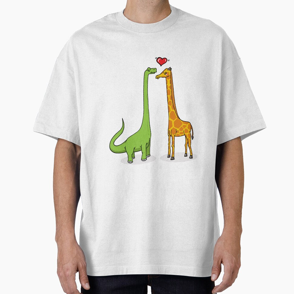 Brontosaur & giraffe in love by Adrian Serghie