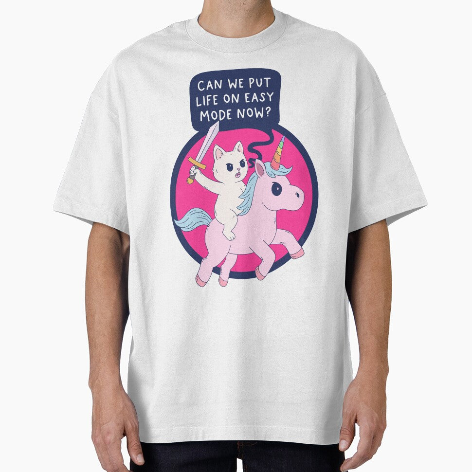 Cat Riding Unicorn – Life On Easy Mode by Jess.a.creates