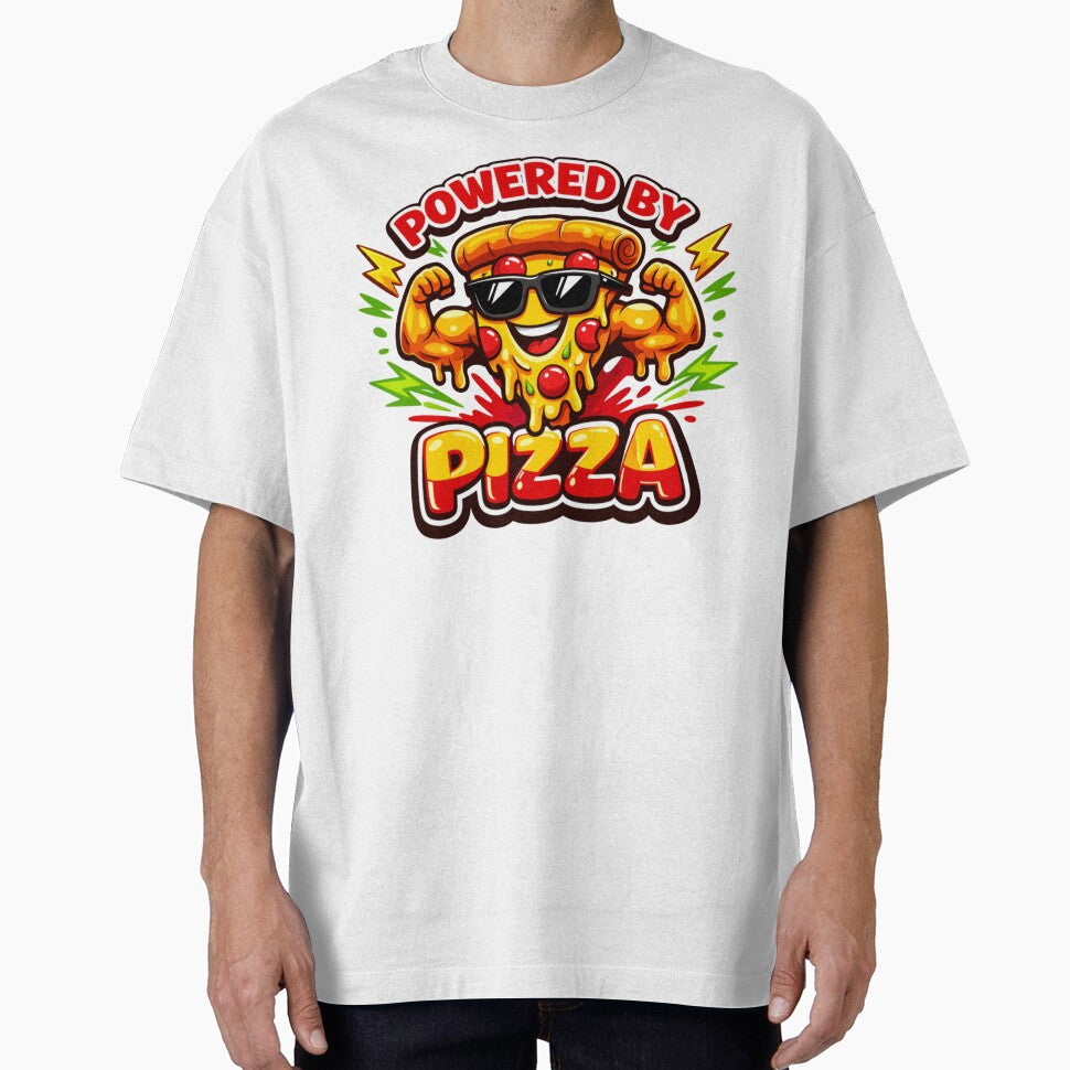 Powered by Pizza – Funny Pizza Lover Food Humor Design by rushaib