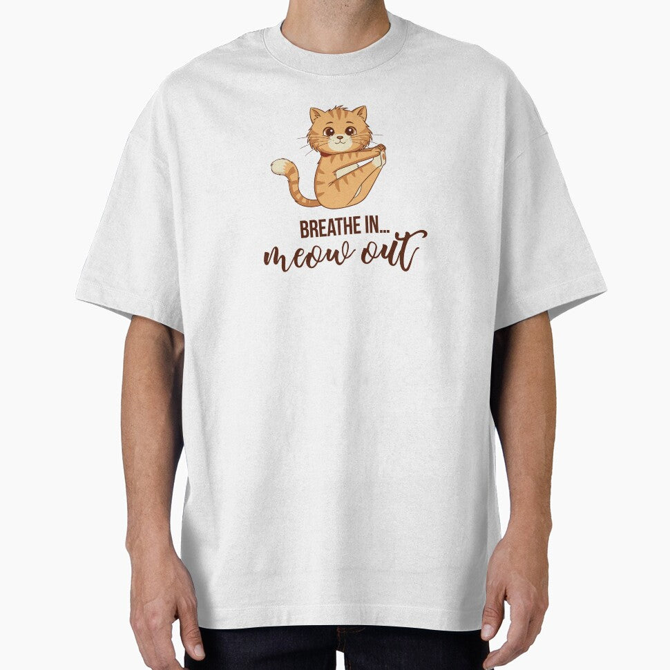 Cute Pilates Cat – “BREATHE IN… MEOW OUT” by sashica