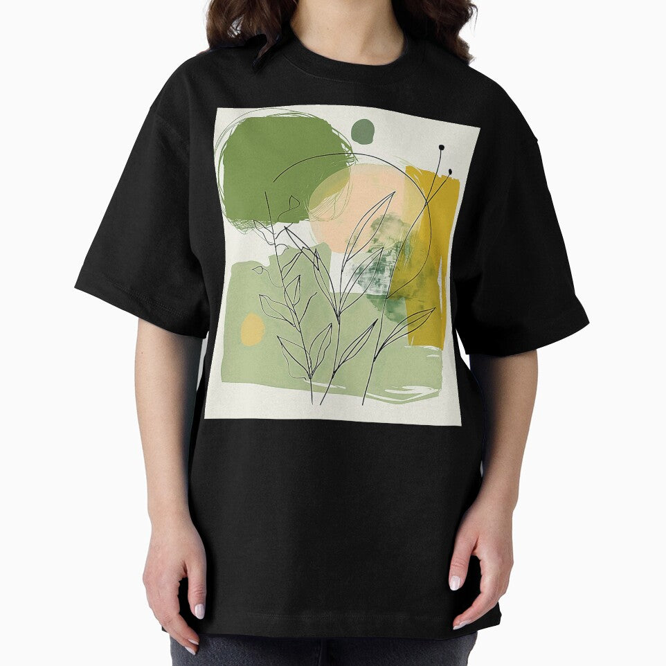 Boho-Style Green And Soft Yellow Hues Abstract by DEC02