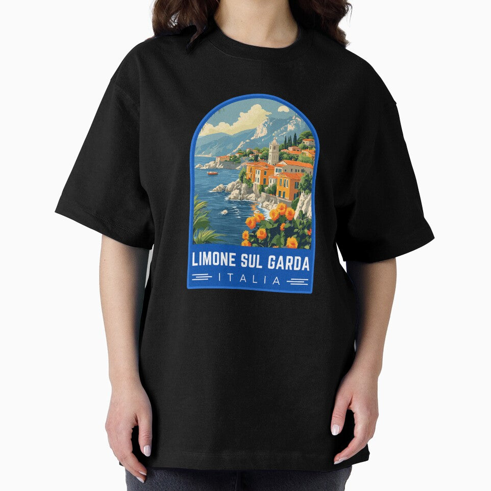 Limone Sul Garda in Lombardy, Italy Vintage Travel Art Emblem by MaateoDesign