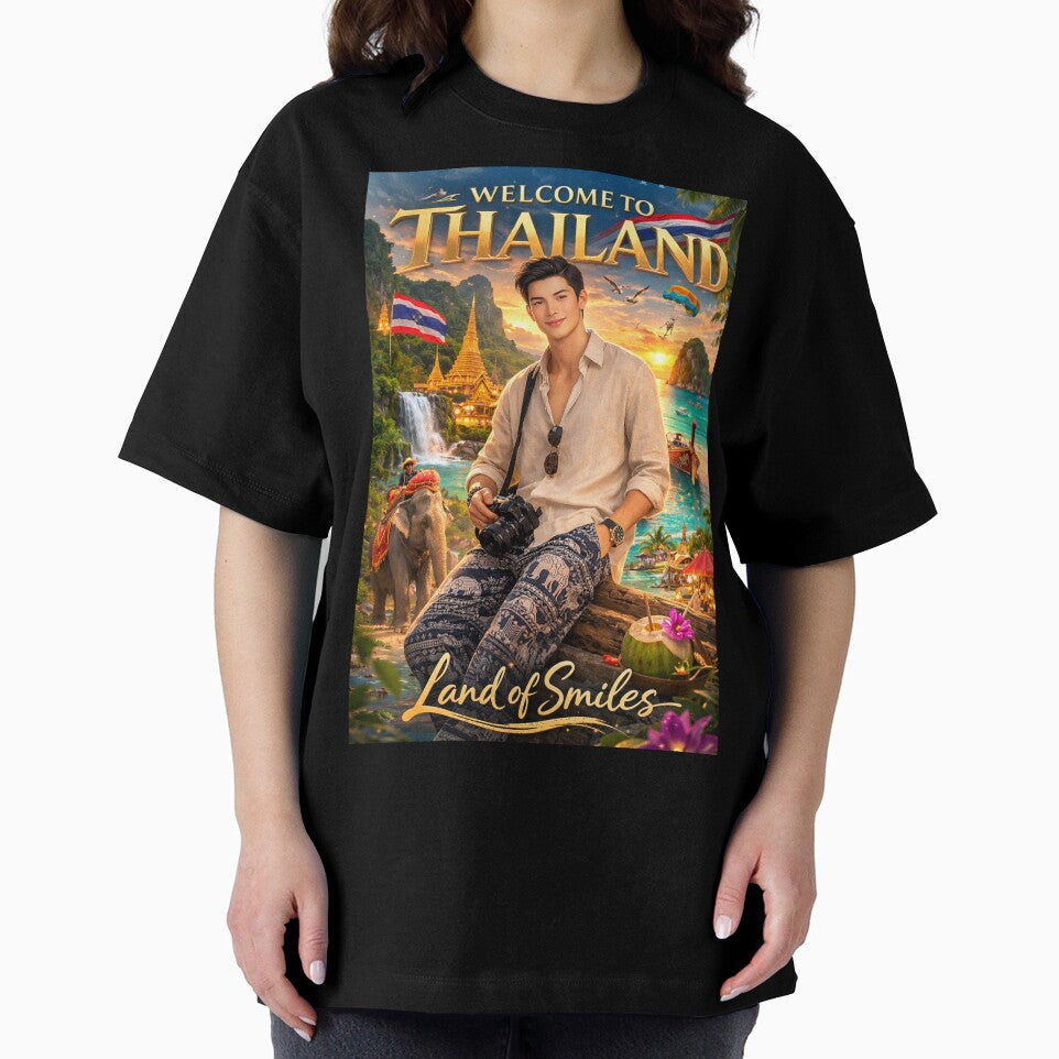 Welcome to Thailand – Land of Smiles | Tropical Travel Poster | Thai Culture & Bangkok Adventure Illustration by Inkora-Art
