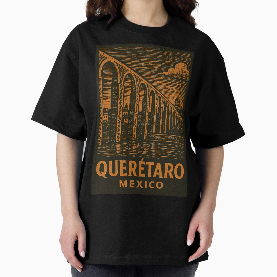 Queretaro Mexico Linocut Style by Thistle-TShop