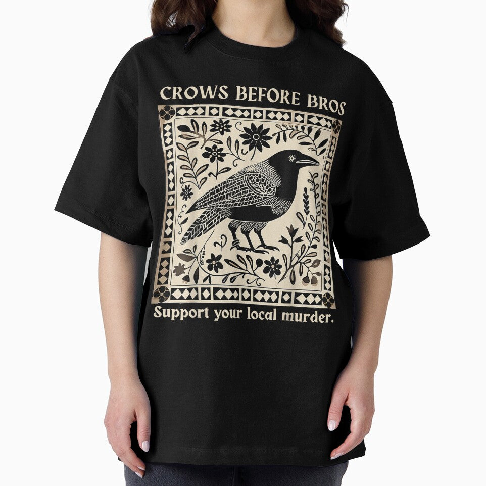 Crows Before Bros Support Your Local Murder Design Vintage T-Shirt by animal-x1