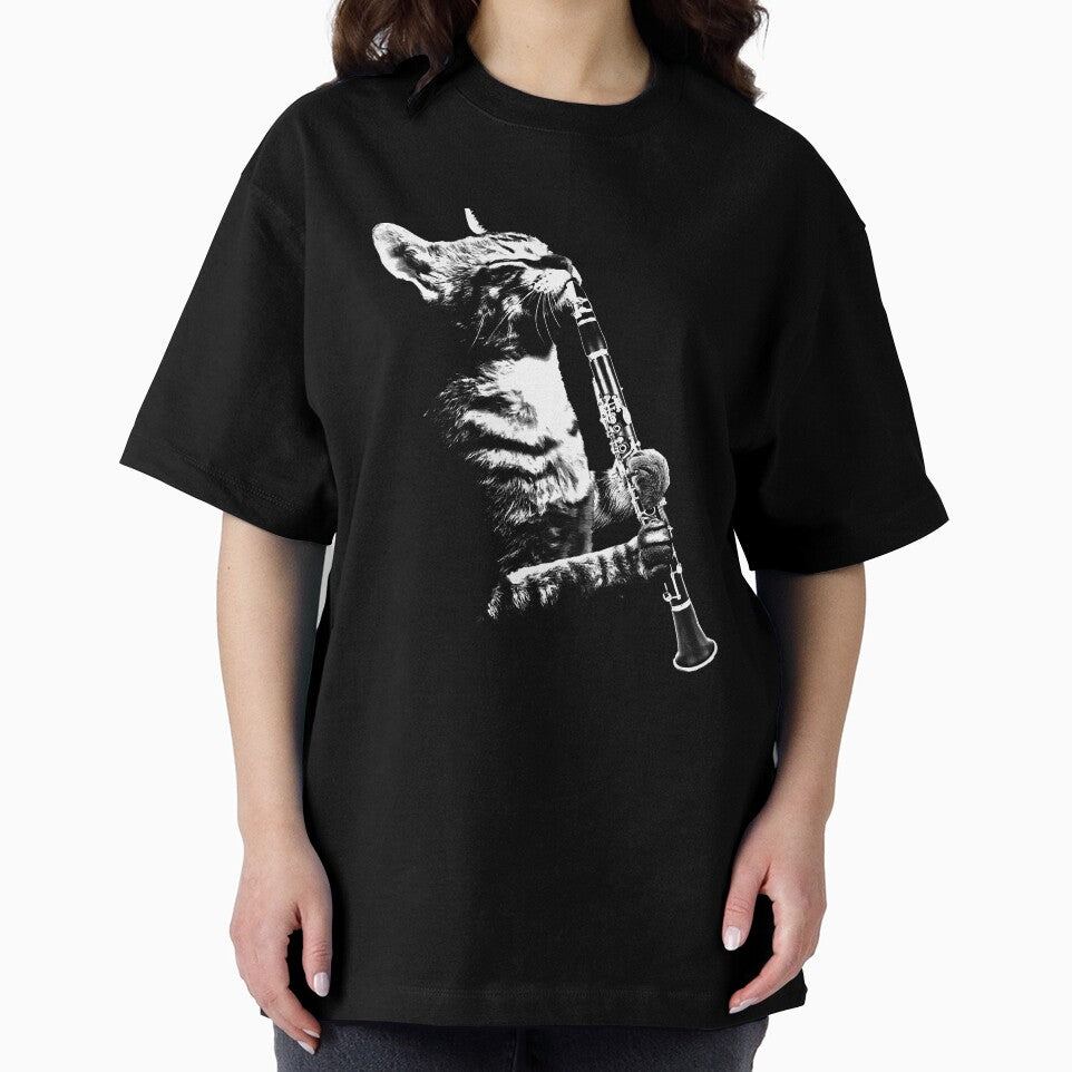 Cat Playing Clarinet Clarinetist Cat Musician by wowwowmeow