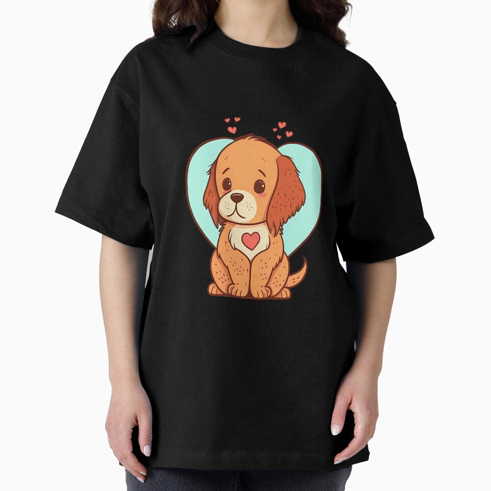 Cute Little Dog With Red Hearts for Dog Lovers by Vexel Studio