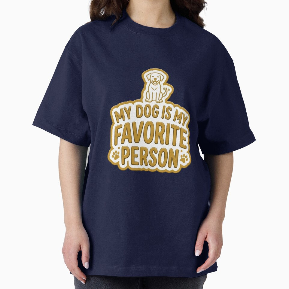 Funny Dog Lover Sticker – My Dog Is My Favorite Person (Gold) by JoyC Design Hub