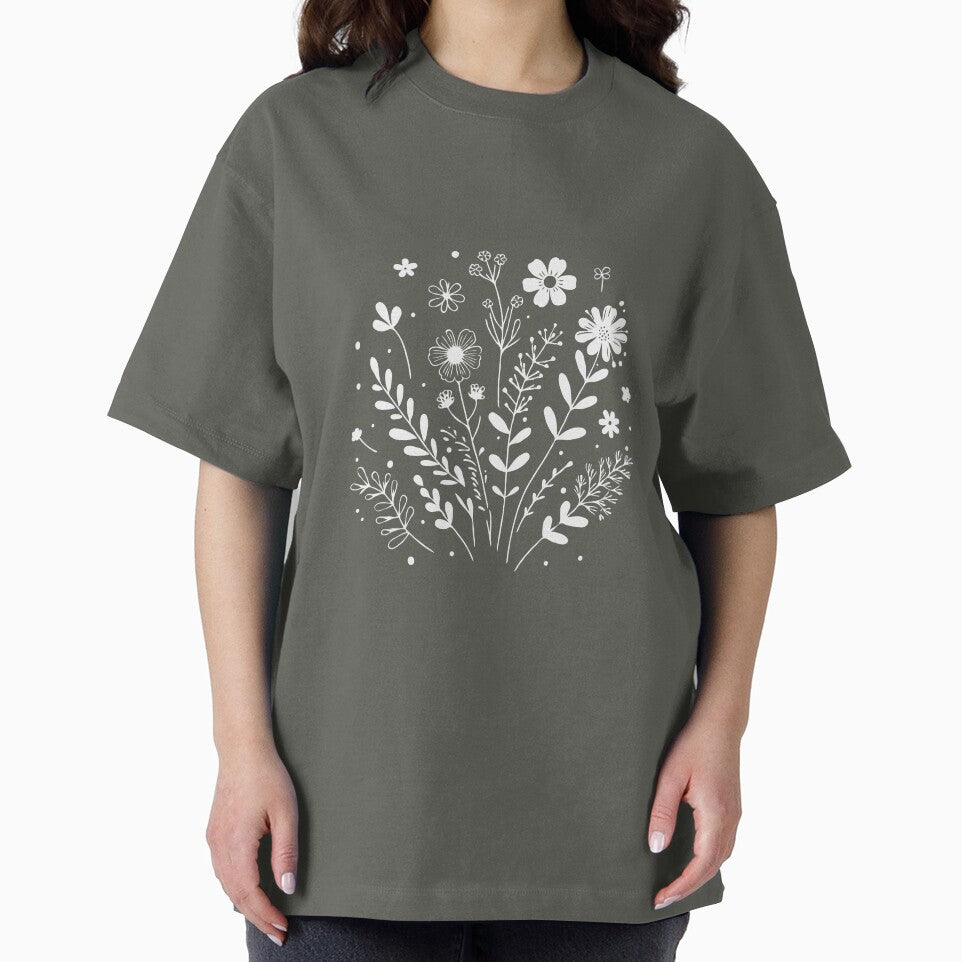Aesthetic Floral T-Shirts, Gifts for Women, Flowers Crewneck Sweatshirt, Minimalist Tees, Floral Shirts for Women, Wild Flowers Graphic Tees by teecraftstudios