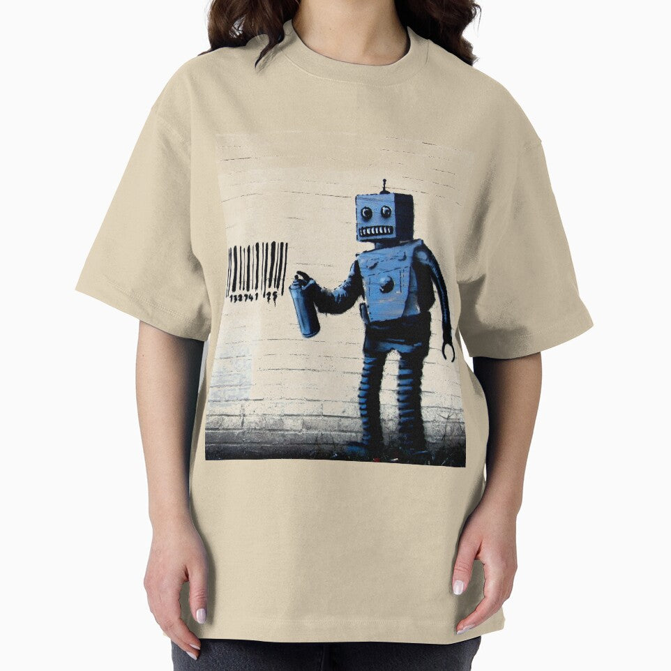 GRAFFITI ROBOT BARCODE BANKSY by T-paw