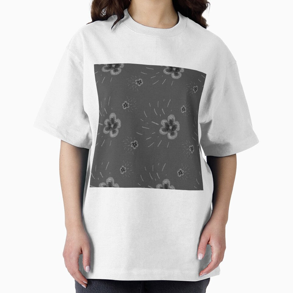 Flower flora stroke simple sketch grey pattern by Yana Mustafina | Boho Soulful Designs