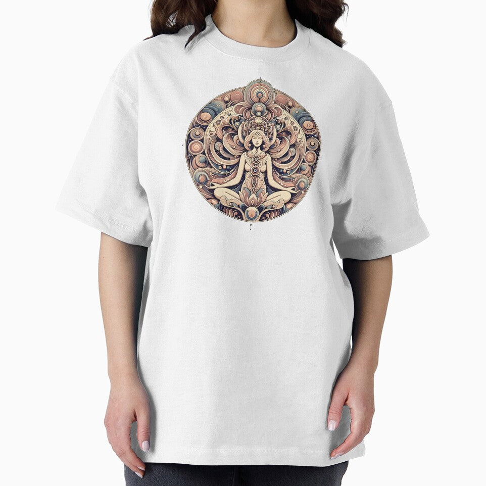 Mandala with woman in lotus position by Ganeshirt