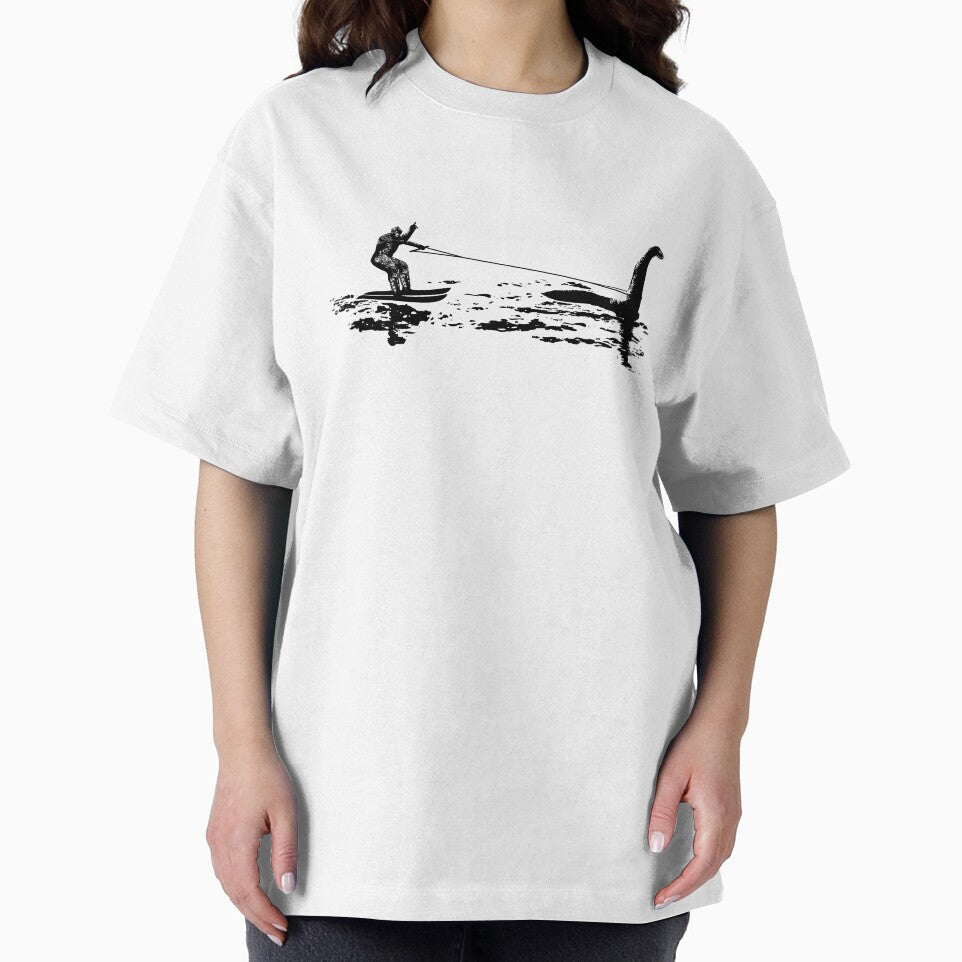 Bigfoot Waterskiing Behind Nessie The Loch Ness Monster by scooterbaby