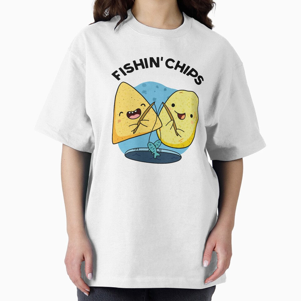Fishin chips Funny Food Puns by punnybone