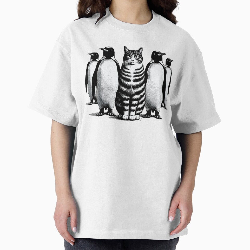 Unexpected Retro Penguins Cat Funny Cat by KsuAnn