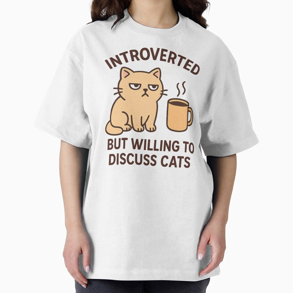 Introverted But Willing to Discuss Cats – Funny Cat Lover Design by EchoGrafik