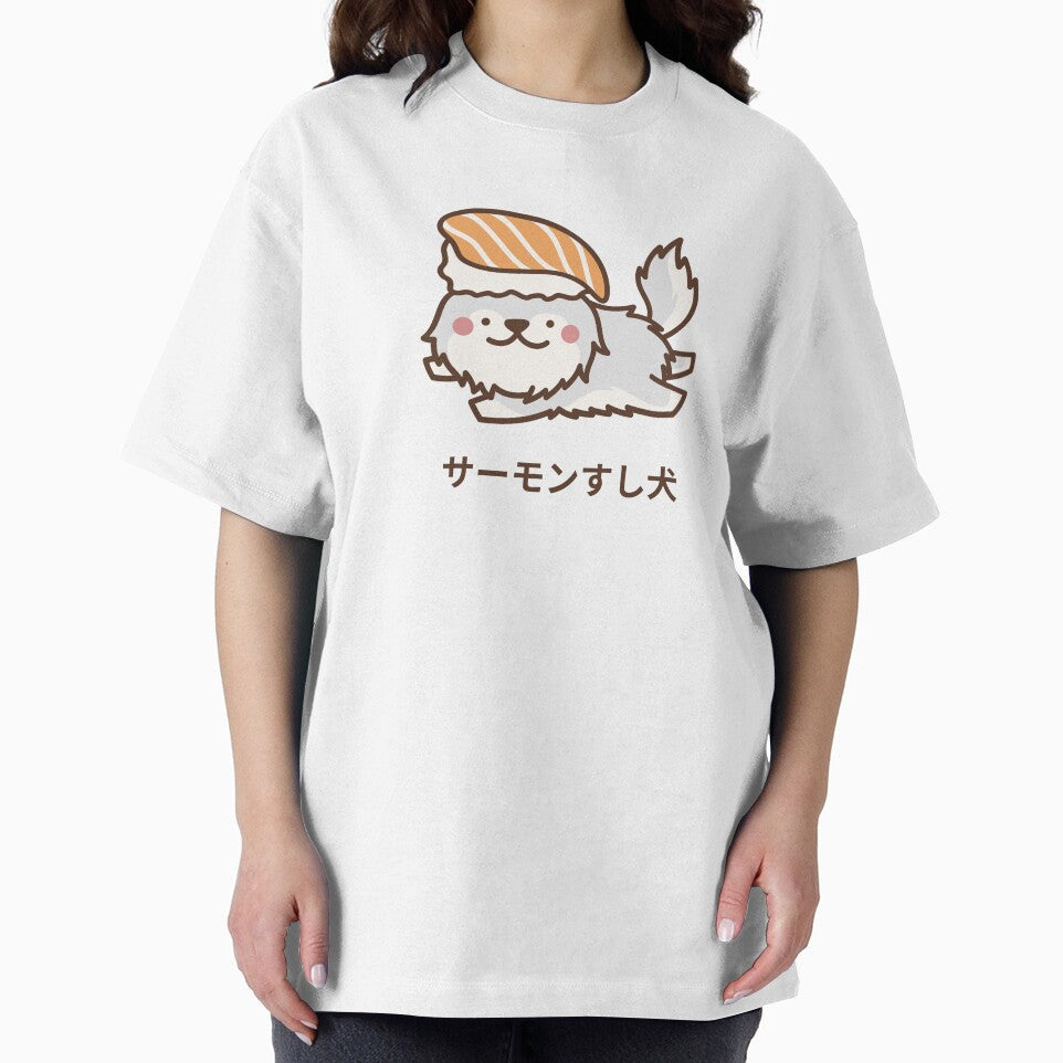 Cute Dog, Manga Dog,  Salmon Sushi Dog, Kawaii Manga dog, Gift for Anime Lover, Gift for Sushi Lover by famington