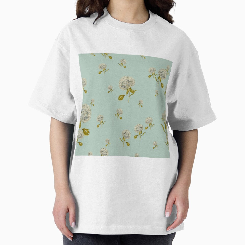 Hydrangea flower cute ornate pattern a watercolor mint by Yana Mustafina | Boho Soulful Designs