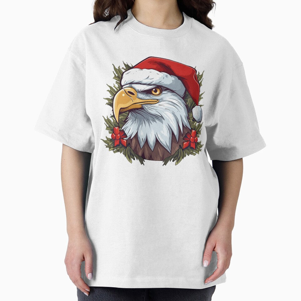 Adorable Christmas Eagle donning a Santa Claus hat by MOA-trends