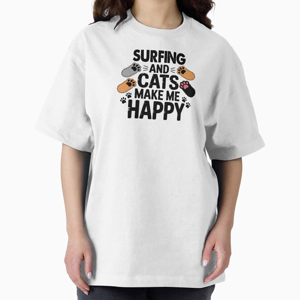 Surfing And Cats Make Me Happy - Funny Surfing Cats Lover by Oussinc