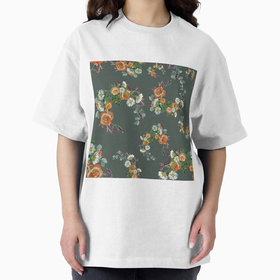 Flower rose daisy branch pattern a watercolor turquoise by Yana Mustafina | Boho Soulful Designs