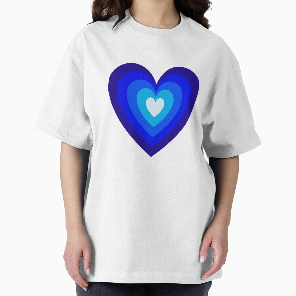 Blue Aesthetic Retro Y2K Layered Heart in Heart by Aesthetic Crew