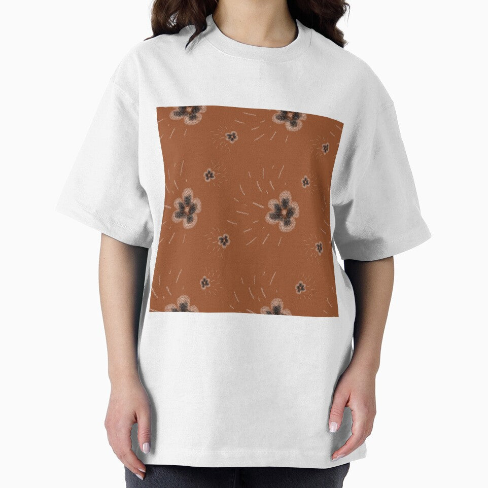 Flower flora stroke simple sketch brown pattern by Yana Mustafina | Boho Soulful Designs