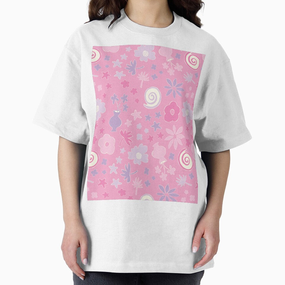 Pastel Pink Boho Flower Pattern Girls Room by blomastudios