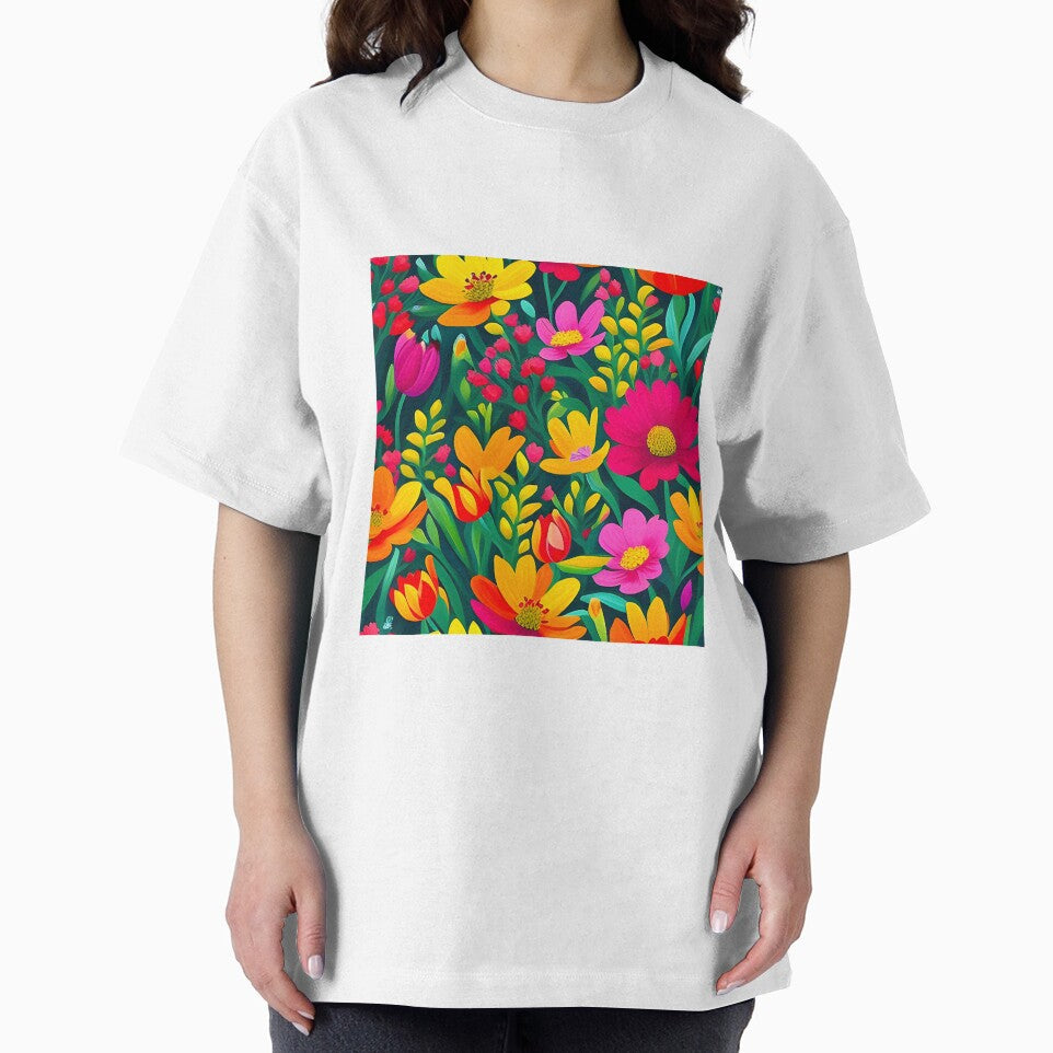 Bold and vibrant botanical field brought to life through striking meta floral pattern by Patternomania