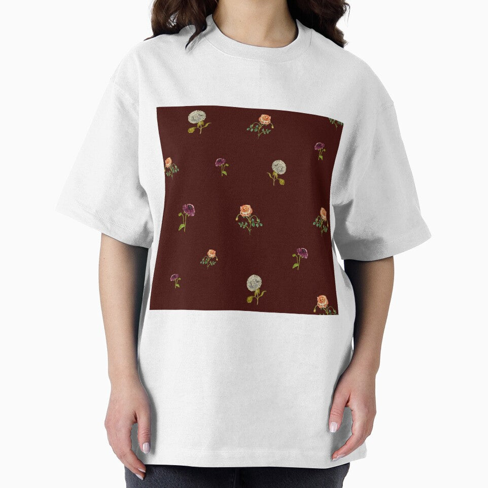 Dahlia hydrangea rose pattern cute a watercolor red by Yana Mustafina | Boho Soulful Designs
