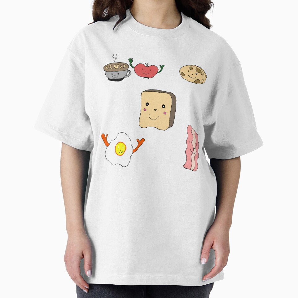 Kawaii Breakfast Friends  Cute Coffee, Pancakes & Eggs Illustration by Najomiartstudio