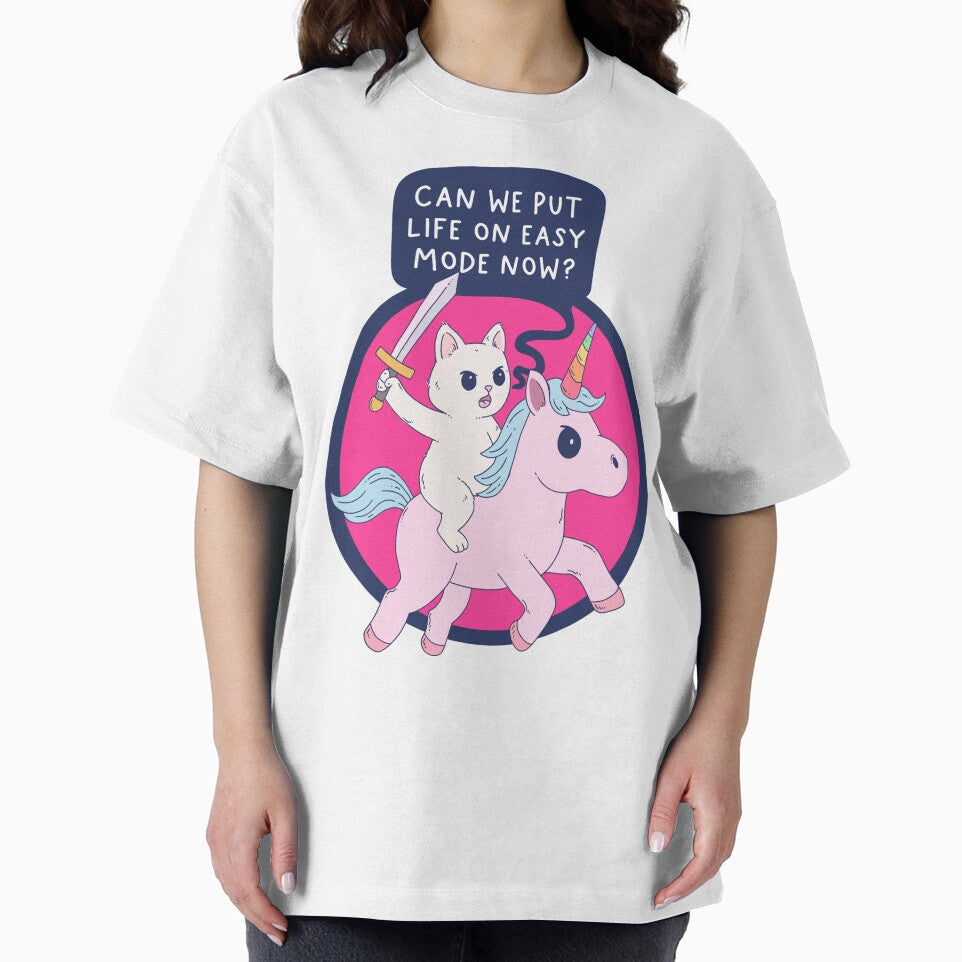 Cat Riding Unicorn – Life On Easy Mode by Jess.a.creates