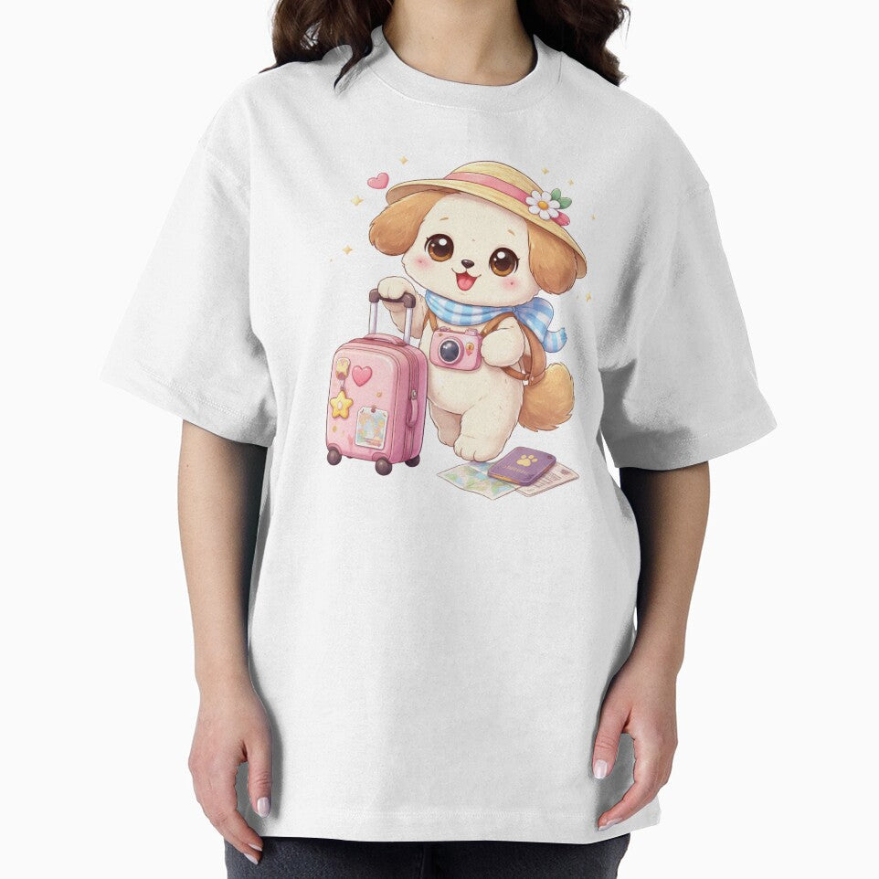 Kawaii Puppy Travel Adventure - Cute Pastel Dog with Suitcase. by Lylysun