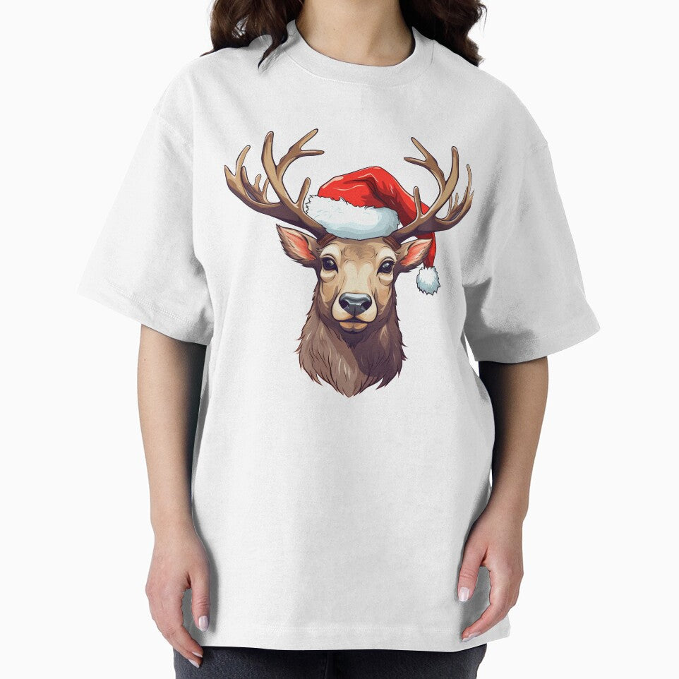 Adorable Christmas Reindeer donning a Santa Claus hat by MOA-trends