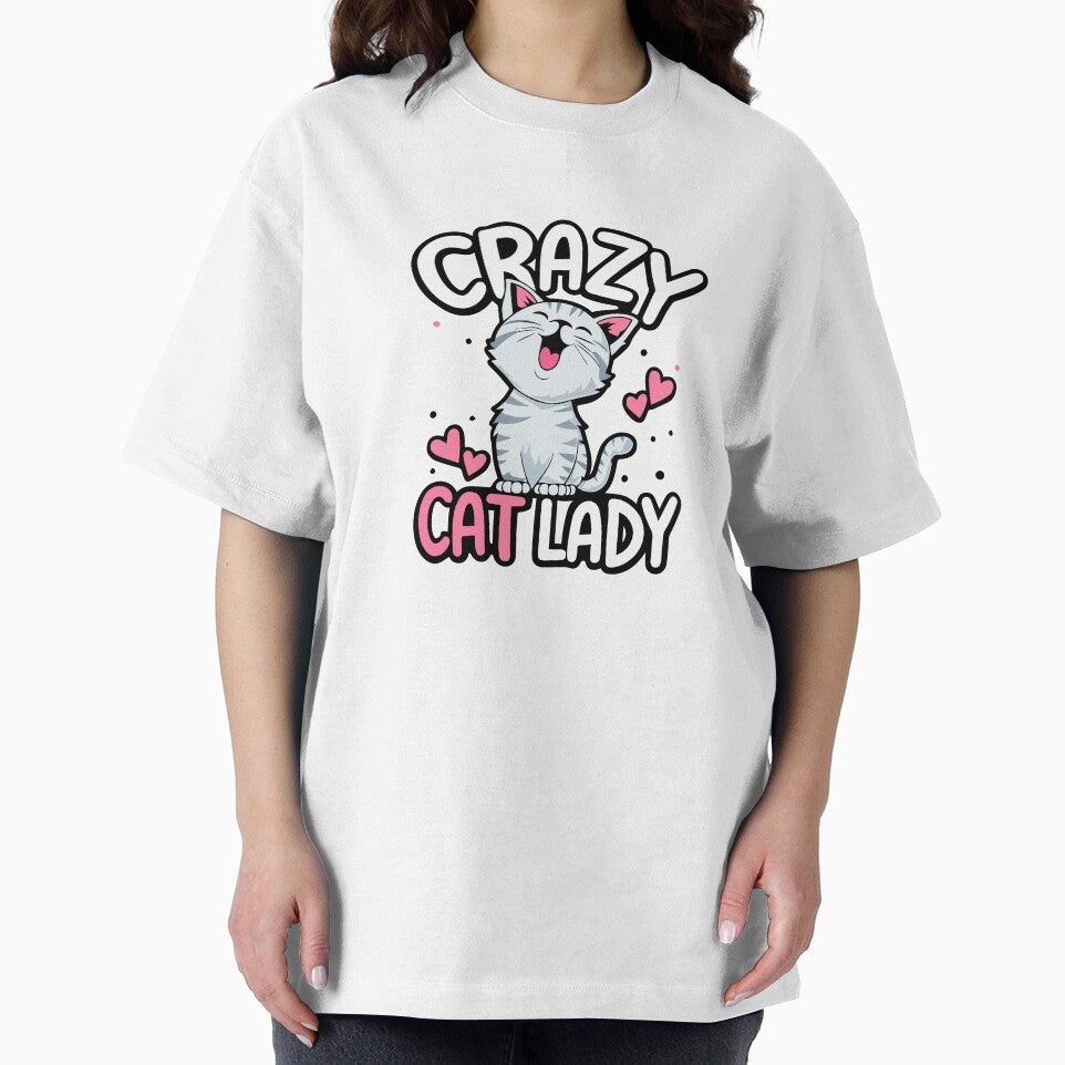 Crazy Cat Lady Cute Gray Cat Lover Design by DavidTeeStudio