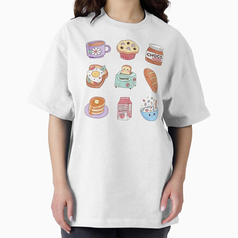 Perfect Breakfast Kawaii Illustration, Set of 9 Cute Kawaii Designs by OFMdesigns