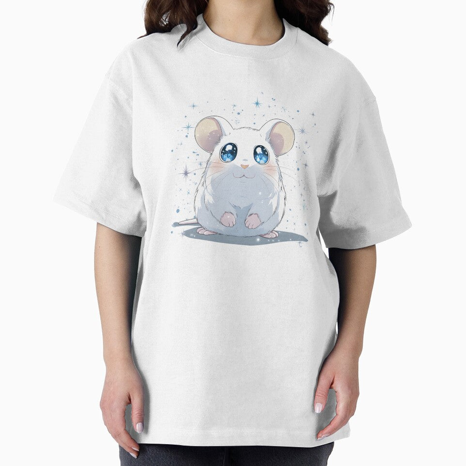 Kawaii White Mouse with Blue Eyes – Cute Cartoon Mouse by CuteSquadStudio
