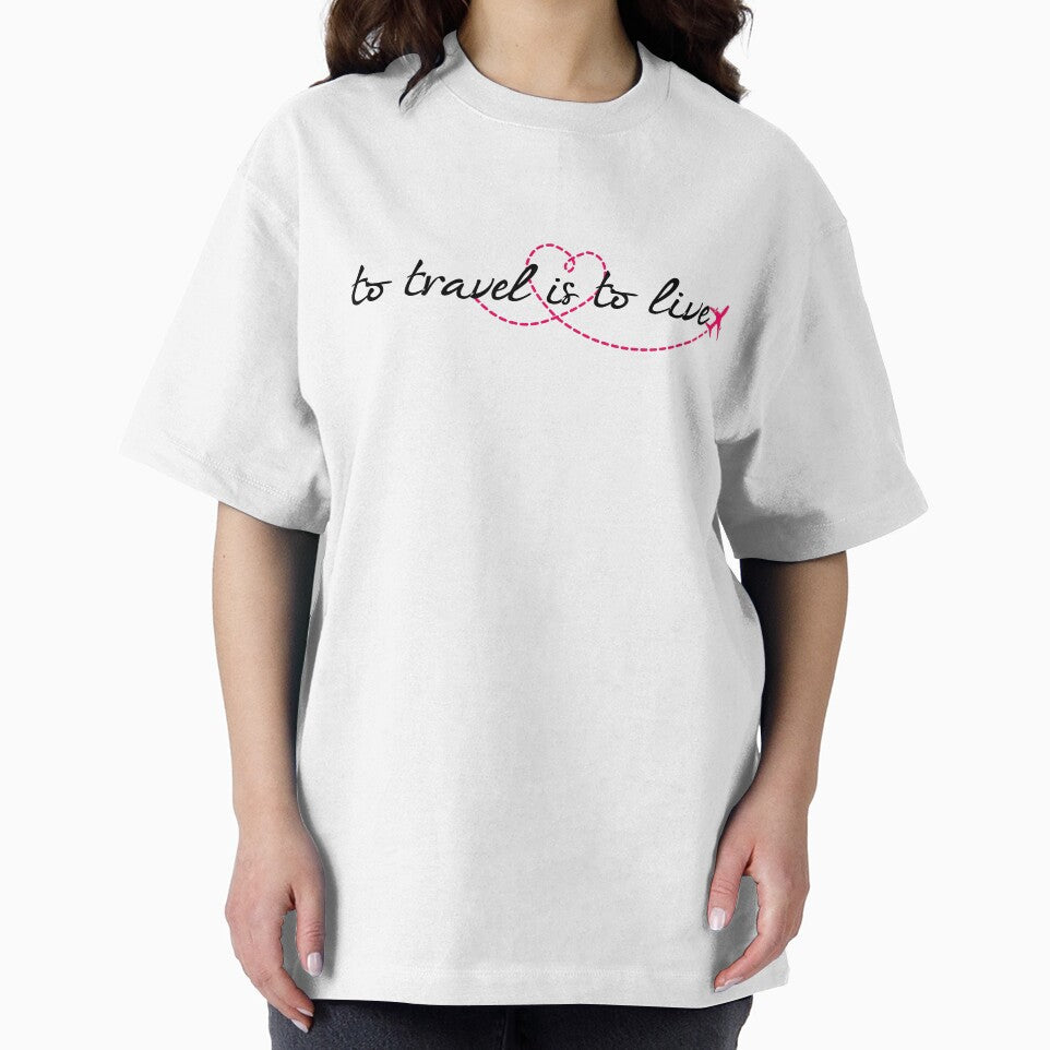 To Travel Is To Live – Travel Quote | Airplane Path Typography Design by tiazre