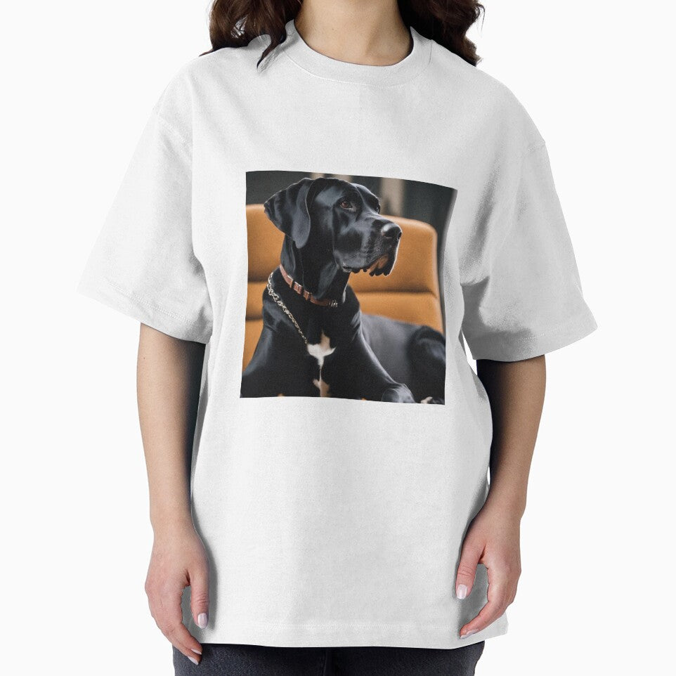 T-Shirt Black Great Dane Minimalist by Trialloja