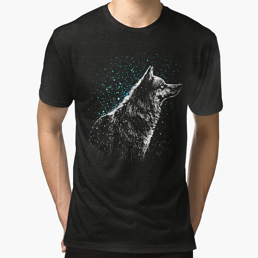 Wolf in Blue Rain by FenixRiver