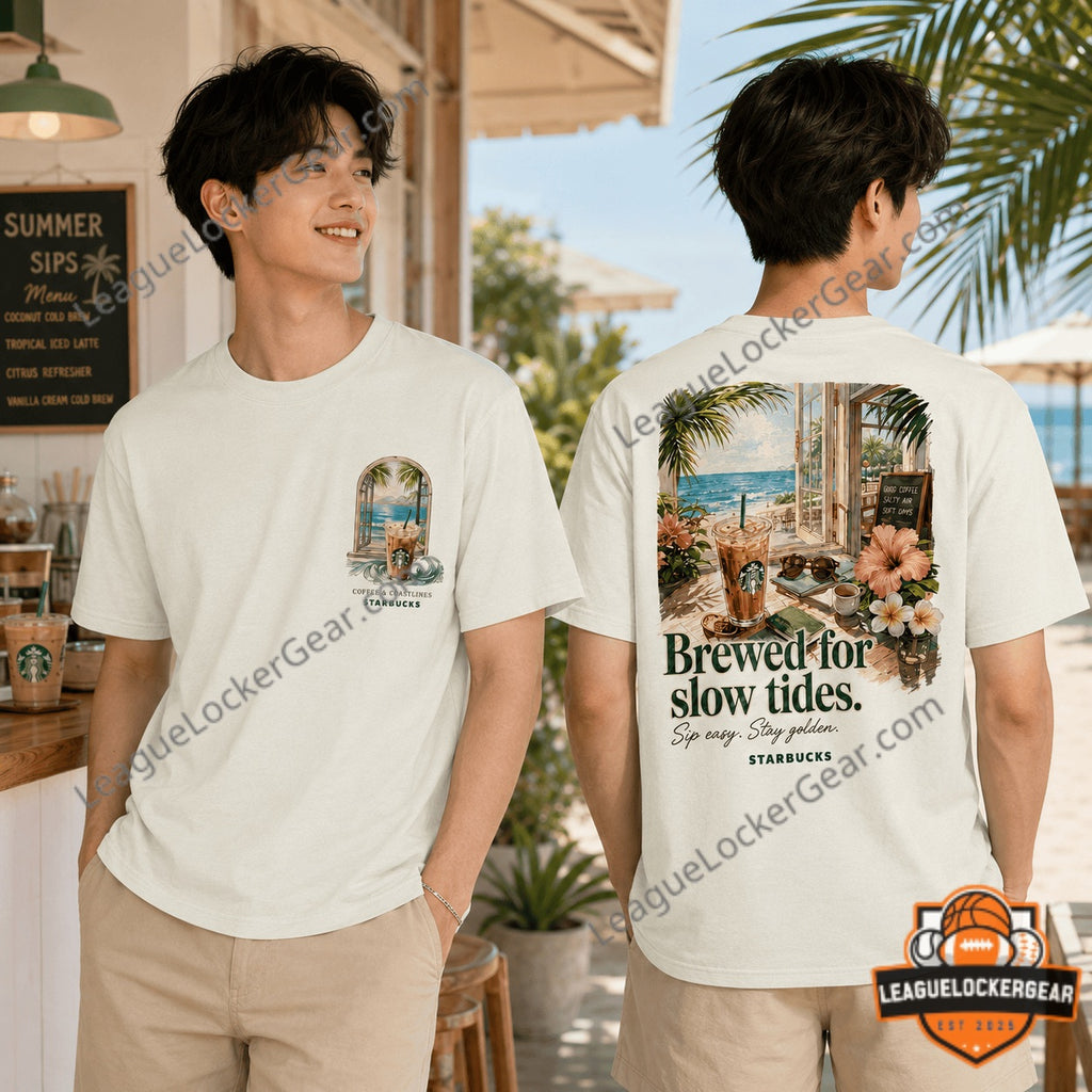 Starbucks Coffee Coastlines Brewed for Slow Tides T-Shirt