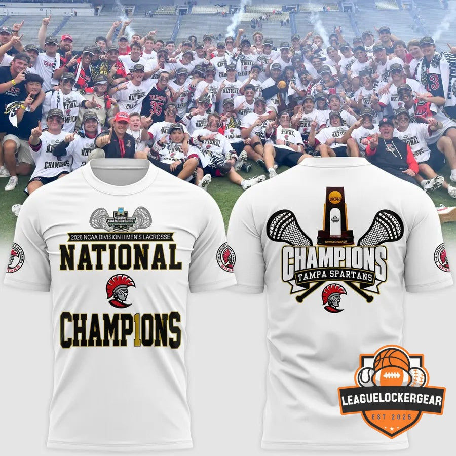 Tampa Spartans 2026 NCAA Division II Men’s Lacrosse National Champions T-Shirt